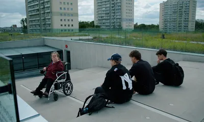 Mirosława Gajewska, Accessibility Ambassador at SGH, at the rooftop of the Hub of Innovation