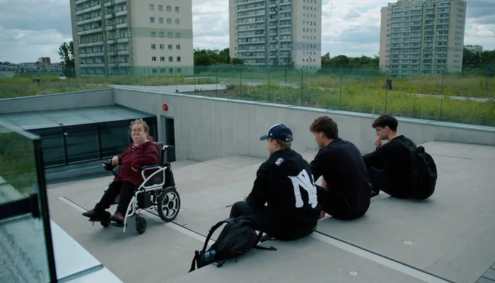 Mirosława Gajewska, Accessibility Ambassador at SGH, at the rooftop of the Hub of Innovation