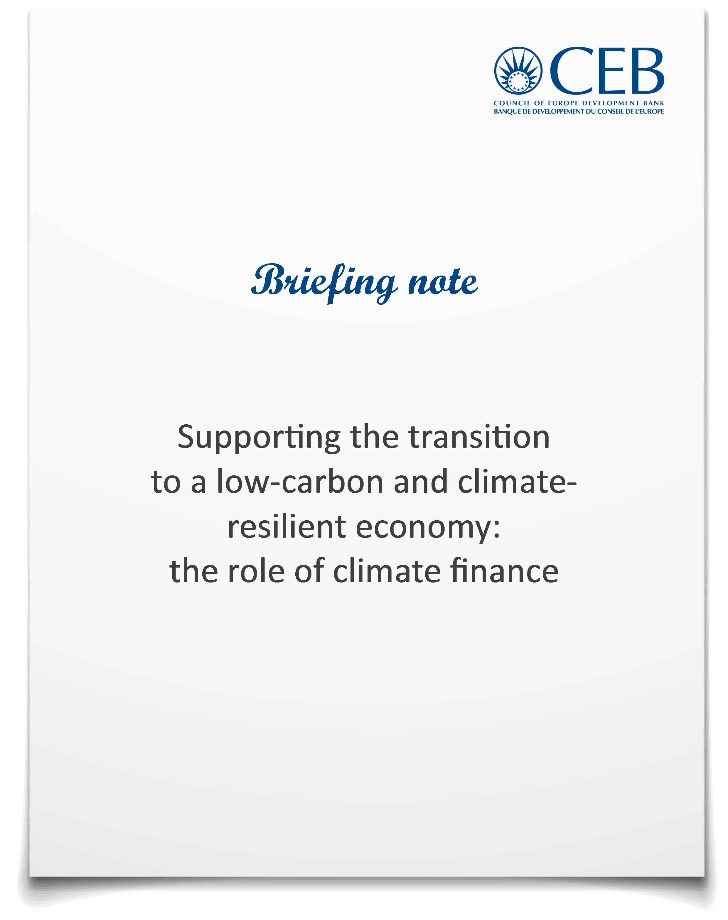 Briefing note on climate finance