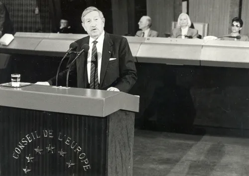 Eugène Claudius Petit à la tribune du Conseil de l'Europe