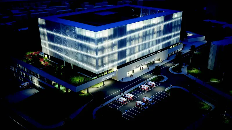 Preliminary design of the University Children’s Hospital Tiršova project. © Milan Zloković/Serbian Office for Public Investment Management, https://www.gradnja.rs/decija-klinika-tirsova-2-bexel-consulting/