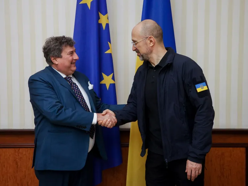 Governor Carlo Monticelli and Ukraine Prime Minister Denys Shmyhal