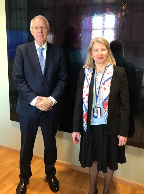 Governor Wenzel and Tanja Jääskeläinen of the Ministry of Foreign Affairs