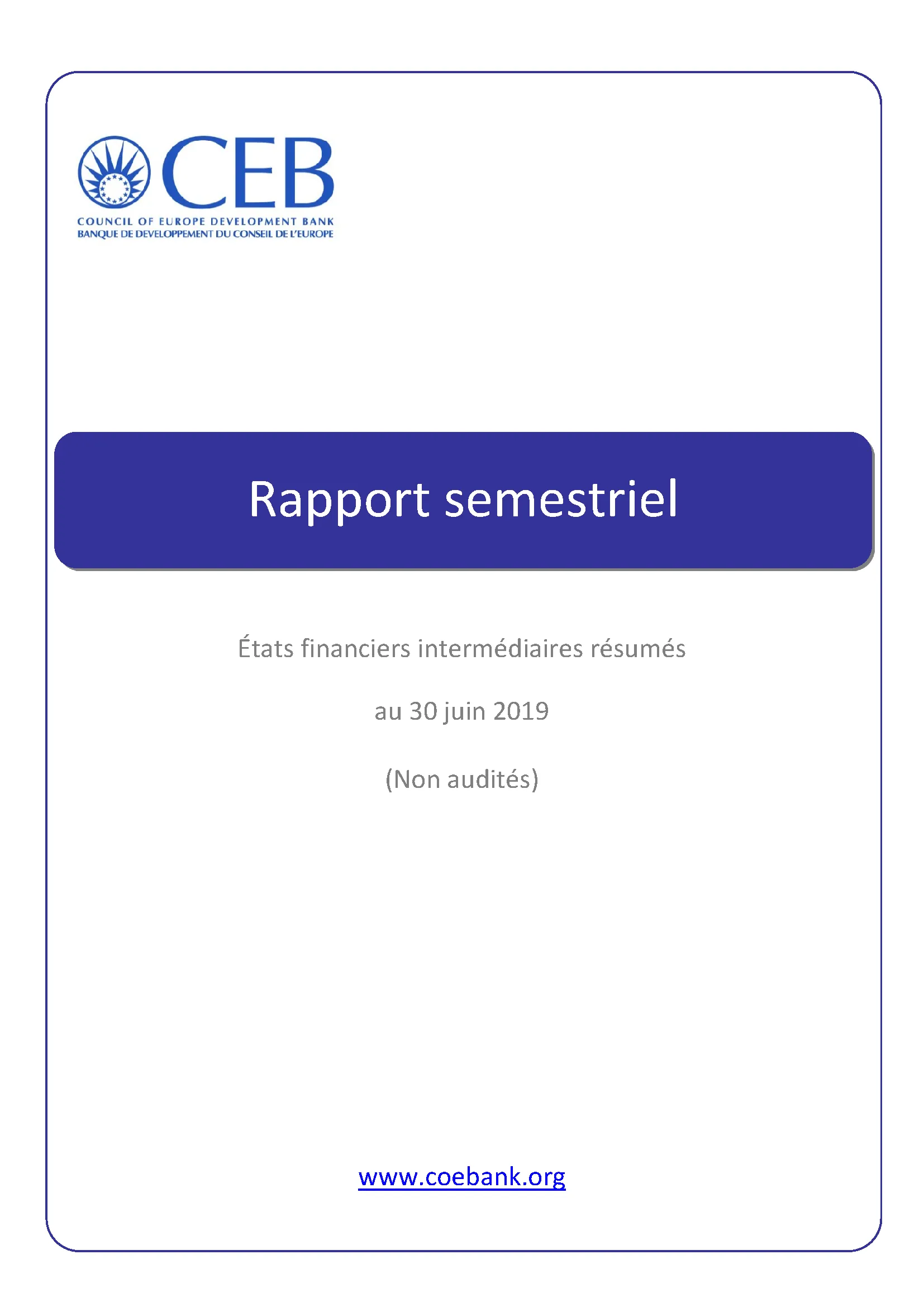 Rapport semestriel 2019