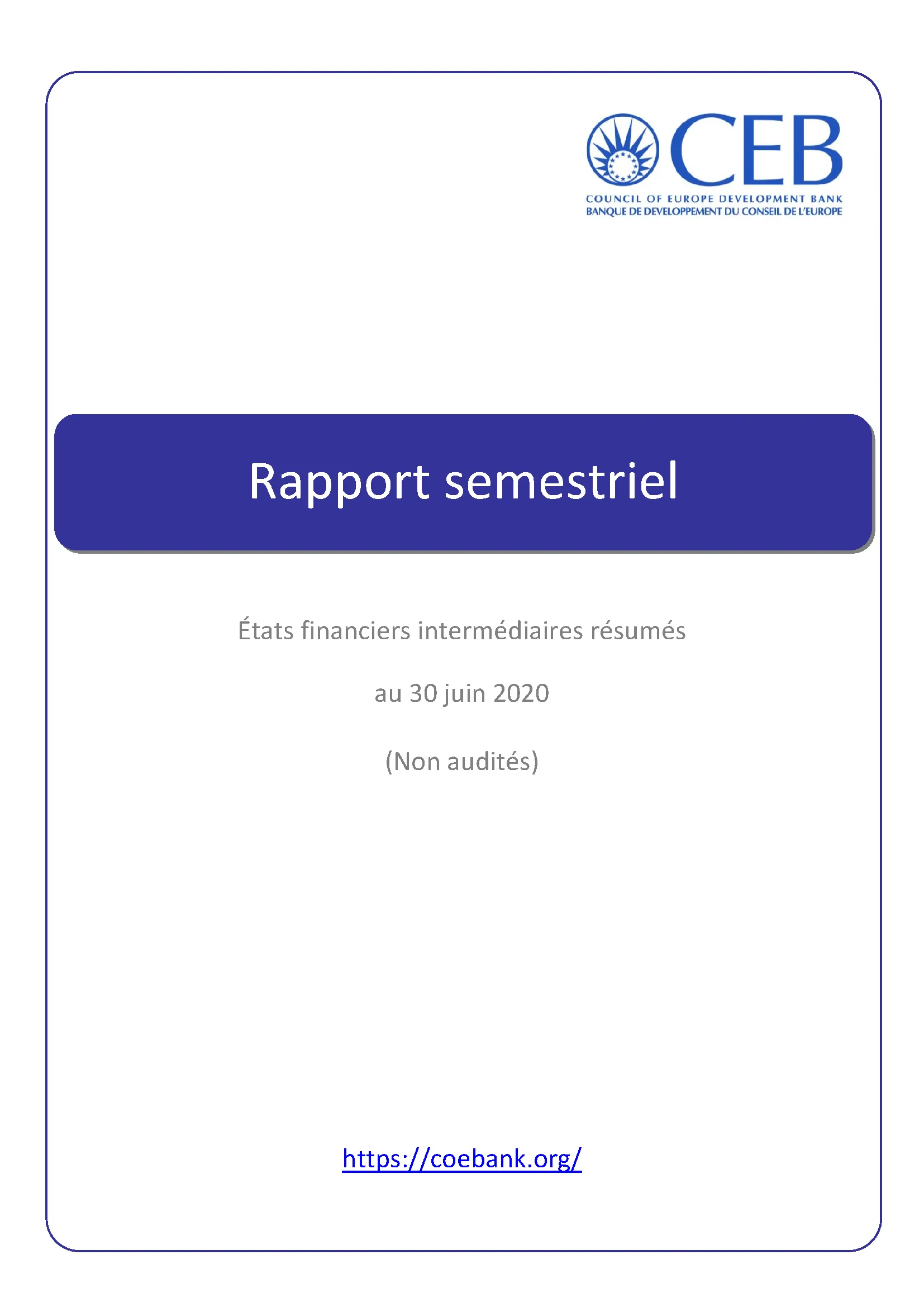 Rapport semestriel 2020