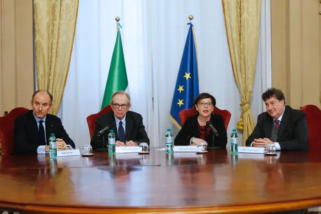 Fabio Gallia, Pier Carlo Padoan, Paola De Micheli et Carlo Monticelli