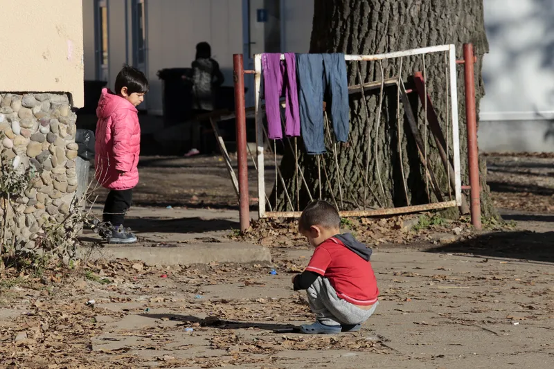 Children in Adasevci reception centre Serbia